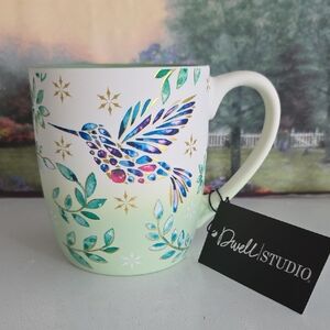 Dwell Studio Hummingbird Green & Gold Mug, NWT